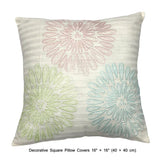 Multi Dahlia Floral - Ivory, Red, Green, Blue Cotton Duvet Cover Set