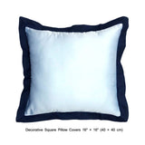 Navy Abstract Embroidery - Blue, Light Blue Cotton Duvet Cover Set
