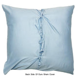 Blue Geometric Embrodiery - Light Blue, Dark Blue Velvet Duvet Cover Set