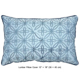 Blue Geometric Embrodiery - Light Blue, Dark Blue Velvet Duvet Cover Set