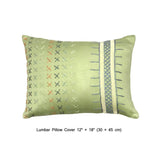 Ribbon Elegance - Green, Multicolor Satin Duvet Cover Set