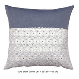 Hakoba Elegance - Blue, White Cotton Duvet Cover Set