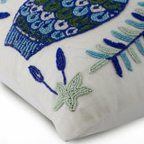 Fish Tales - Silk Blue Decorative Lumbar Cushion Cover