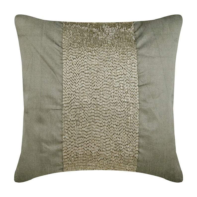 Silver Center - Silver Art Silk Decorative Euro Sham