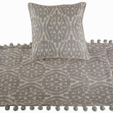 Grey Aztec - Cotton Grey Decorative Bed Runner and Cushion Cover