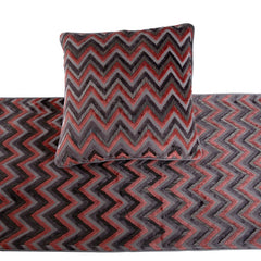 Blushed Chevron - Velvet Peach, Grey Decorative Bed Runner and Cushion Cover