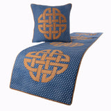 Cotton Blue Decorative Bed Runner and Cushion Cover - Denim Love