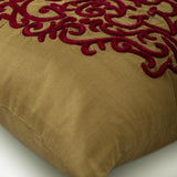 Red Damascus Damask Throw Pillow Cover