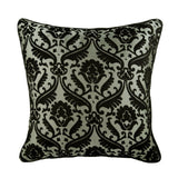 Victorian Black Damask Throw Pillow Cover