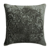 Steel Damask Silver Foil Throw Pillow Cover