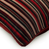 Striped Right Red Silk Throw Pillow Cover