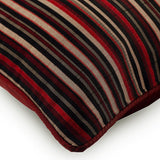 Striped Right Red Silk Throw Pillow Cover