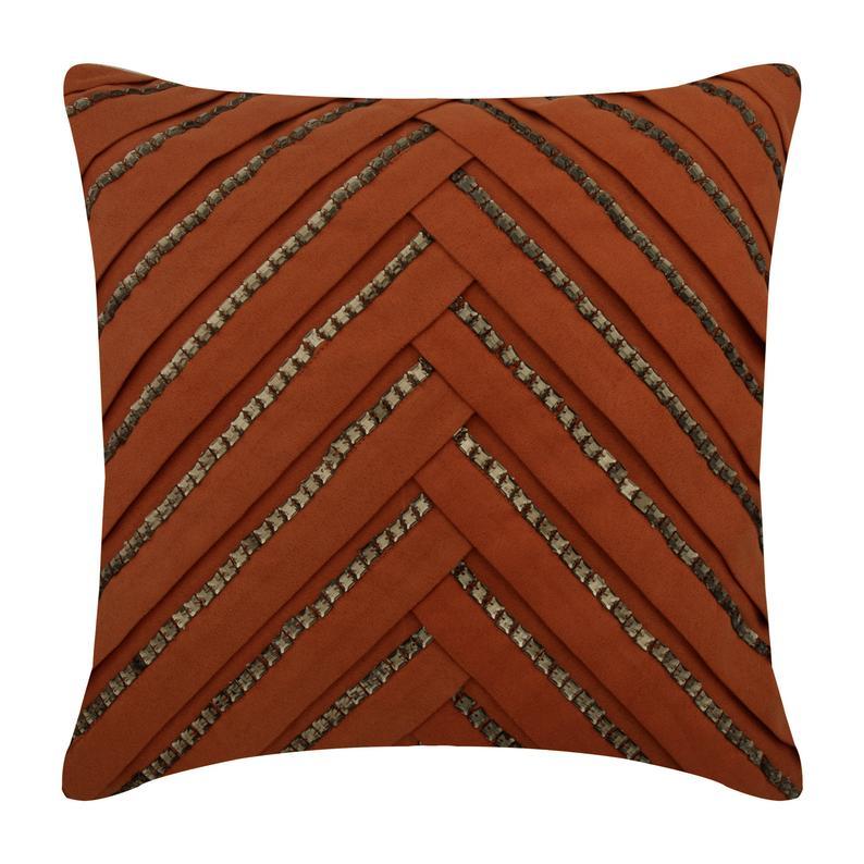Crystal Rust - Orange Suede Decorative Euro Sham