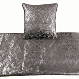 Silver Glitterati - Velvet Silver, Grey Decorative Bed Runner and Cushion Cover