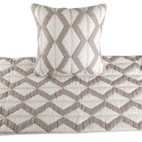 Pattern Flatter - Linen Ivory, Taupe Decorative Bed Runner and Cushion Cover