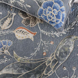 Peacock Willow - Linen Blue Decorative Bed Runner and Cushion Cover