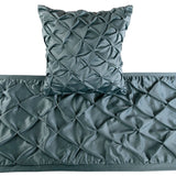 Satin Nights - Blue Satin Decorative Bed Runner and Cushion Cover