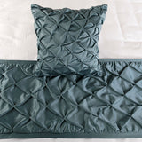Satin Nights - Blue Satin Decorative Bed Runner and Cushion Cover