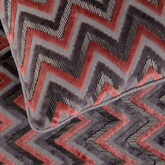 Blushed Chevron - Velvet Peach, Grey Decorative Bed Runner and Cushion Cover