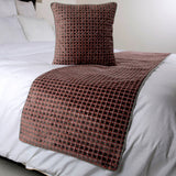 Ditto Dots - Velvet Peach, Grey Decorative Bed Runner and Cushion Cover