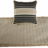 Moroccan Vibe - Linen Beige, Black Decorative Bed Runner and Cushion Cover