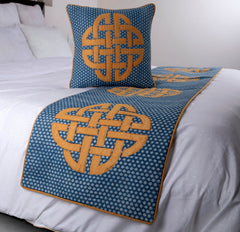 Denim Love - Cotton Blue Decorative Bed Runner and Cushion Cover