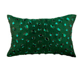 Green Silk Decorative Lumbar Pillow Cover, Emerald Beauty