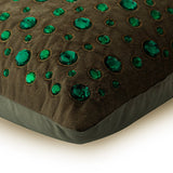 Green Gems Crystals Throw Pillow Cover