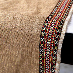 Mozambique - Beige Burlap & Cotton Decorative Table Runners