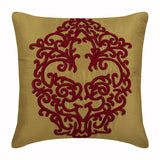 Red Damascus Gold Damask Throw Pillow Cover