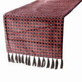 Grey & Pink Velvet  Decorative Table Runners Dot Matrix