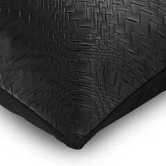 Black Diamond Leather Decorative Euro Sham