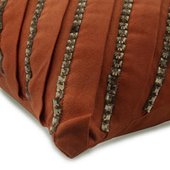 Crystal Rust - Orange Suede Throw Pillow Cover