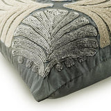 Moderno Two Silver Silk Throw Pillow Cover