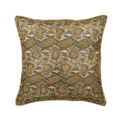 Wild Side - Silver Faux Leather Throw Pillow Cover