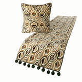 Velvet Beige Decorative Bed Runner and Cushion Cover - Hex Element
