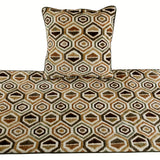 Hex Element - Velvet Beige Decorative Bed Runner and Cushion Cover