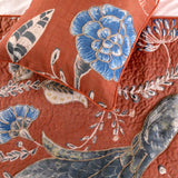 Peacock Soiree - Linen Rust or Orange Decorative Bed Runner and Cushion Cover