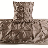 Satin Ballet Swirl - Satin Beige Decorative Bed Runner and Cushion Cover