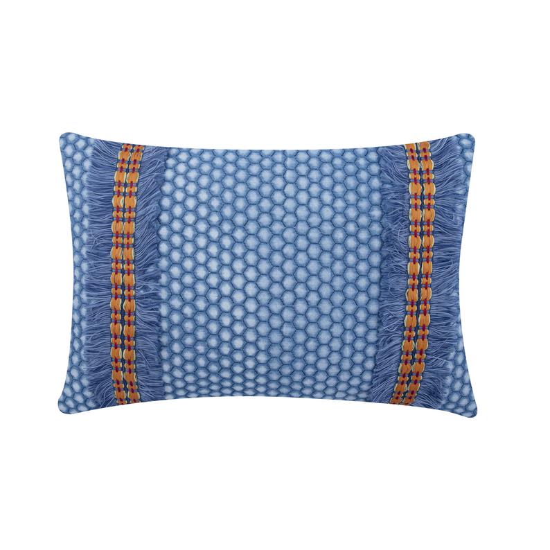 Blue Denim Decorative Lumbar Pillow Cover, Denim Mood 