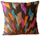 Silver Glamor - Silver Art Silk Throw Pillow Cover