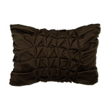 Brown Faux Leather Decorative Lumbar Pillow Cover, Chocolate Muse