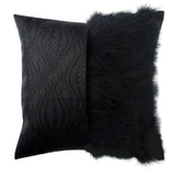 Furry World Faux Fur & Leather Throw Pillow Cover