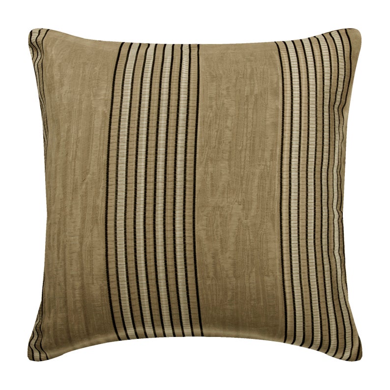 Parched Earth Beige Striped Throw Cushion Cover