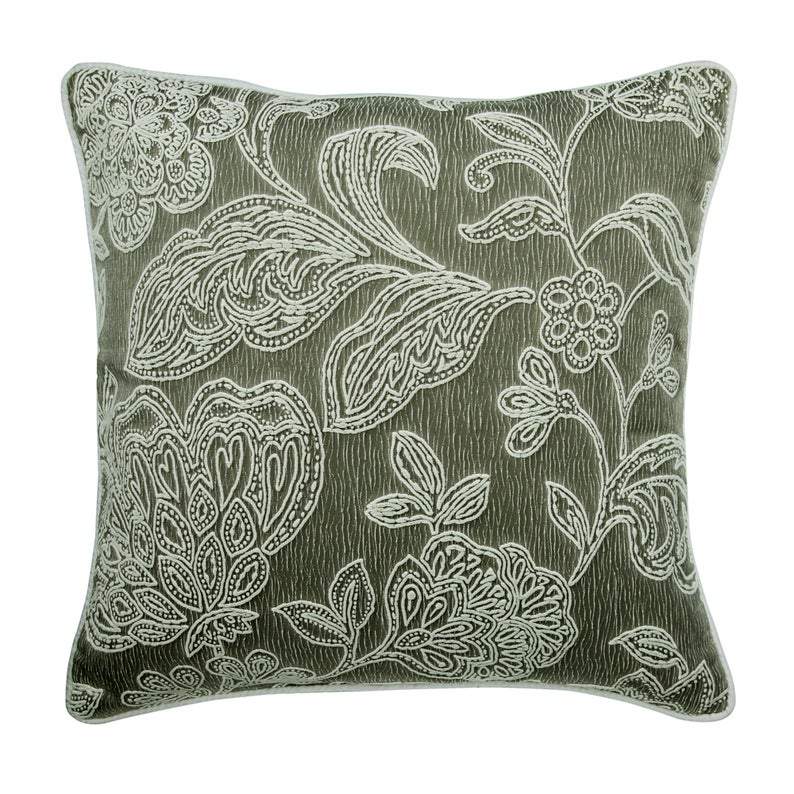 Vintage Tender Ivory embroidered Euro Sham