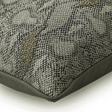 Wild Side - Silver Faux Leather Throw Pillow Cover