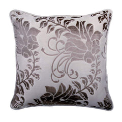Grey Floral Beauty Burnout Velvet Euro Sham
