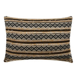 Black &Beige Cotton Lumbar Pillow Cover, Moroccan Dream