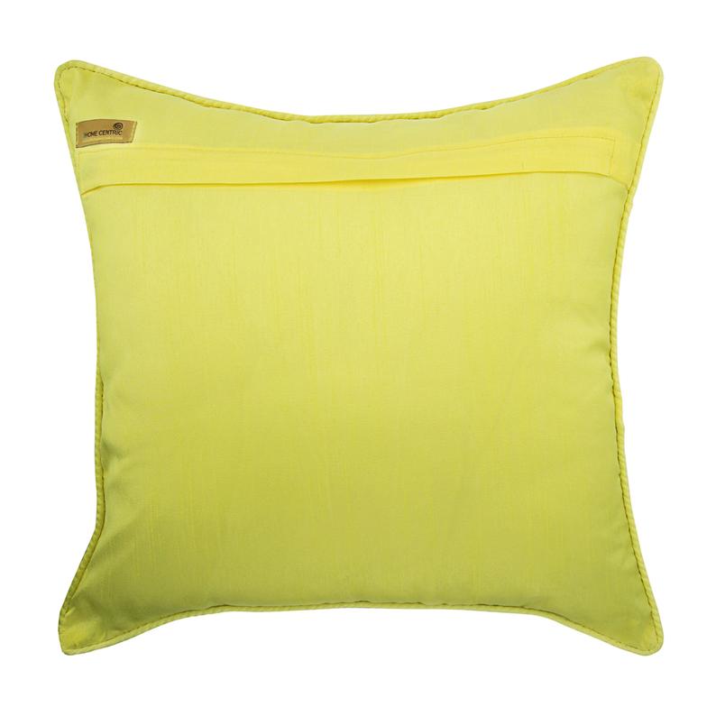 Yellow Moire Effects Silk Throw Pillow Cover
