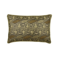 Animal Silver - Silver Faux Leather Lumbar Cushion Cover